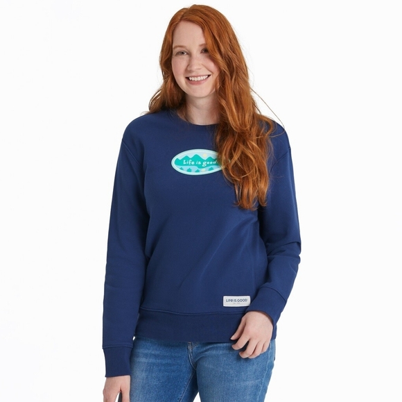 Life Is Good | Mountainside Oval Simply True Fleece Pullover Crewneck Sweatshirt - Picture 2 of 9